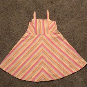 Vintage Gymboree Fruit Punch multi color twirl stripe dress Size 6